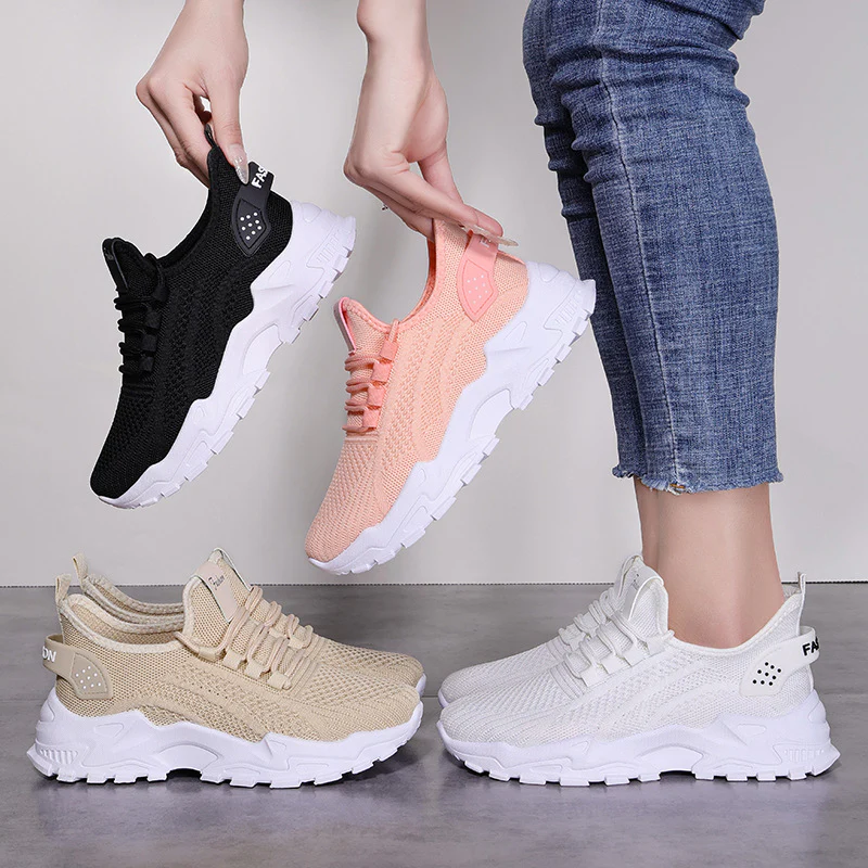 Women’s AirWeave Sneakers – Breathable Mesh Lightweight Flat Shoes