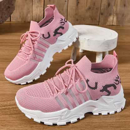Women’s FlyStep Knit Sneakers – Leopard Print Lightweight Slip-On Shoes