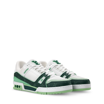 Louis Vuitton LV Trainer Green Monogram Leather Sneaker